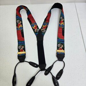 Thurston London Art Nouveau Woman Moon Limited Edition Suspenders Black Button